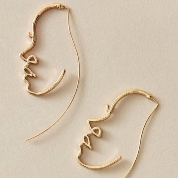 The Amina - Gold Statement Silhouette Earrings - Picture 2 of 9